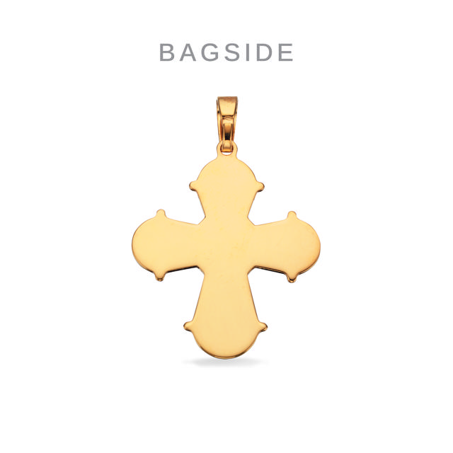 Dagmarkors mellem blank bagside 21 x19 mm. sølv fg