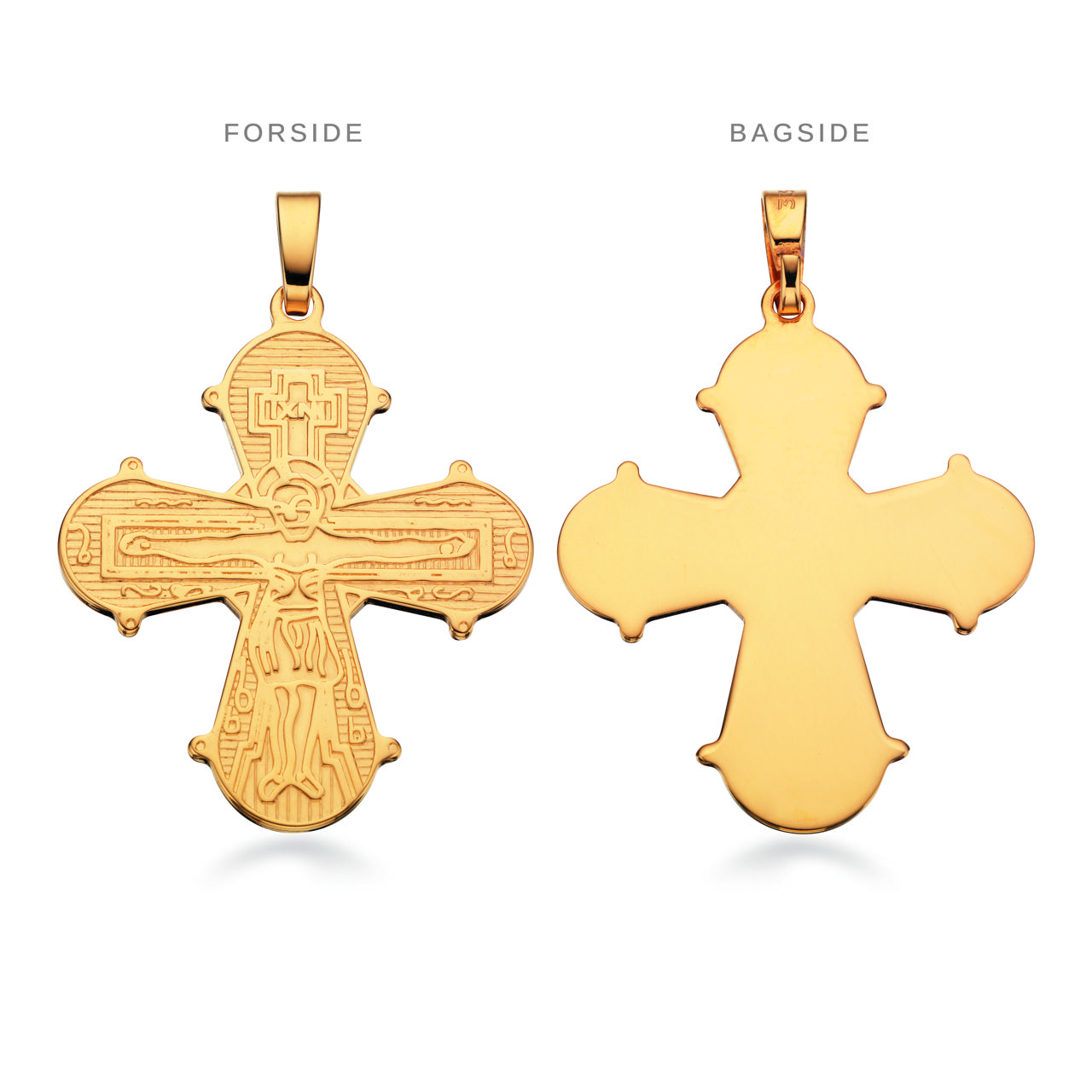 Dagmarkors stor blank bagside 25 x 22 mm. sølv fg.