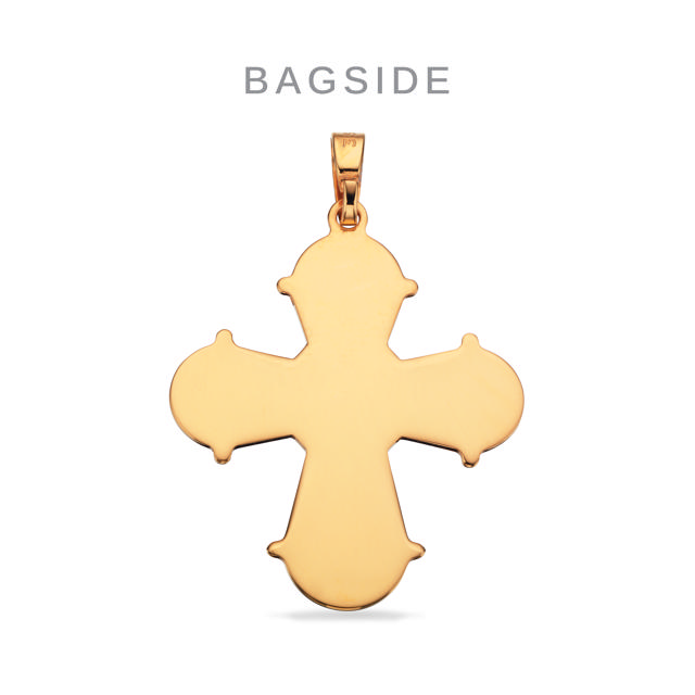 Dagmarkors stor blank bagside 25 x 22 mm. sølv fg.