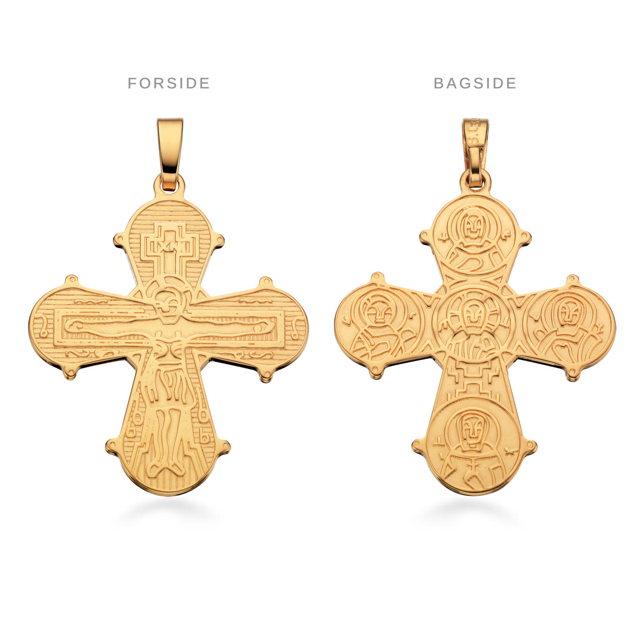 Pendant cross 25x22 mm 333 yell.