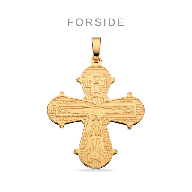 Pendant cross 25x22 mm 333 yell.