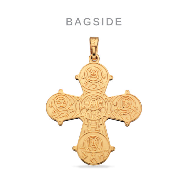 Pendant cross 25x22 mm 333 yell.