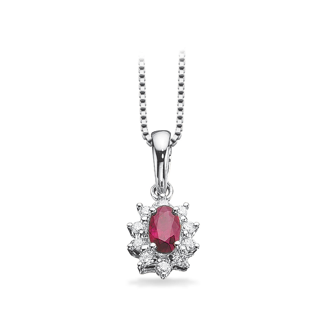 Pendant 0,10 H-W/SI ruby 585 white