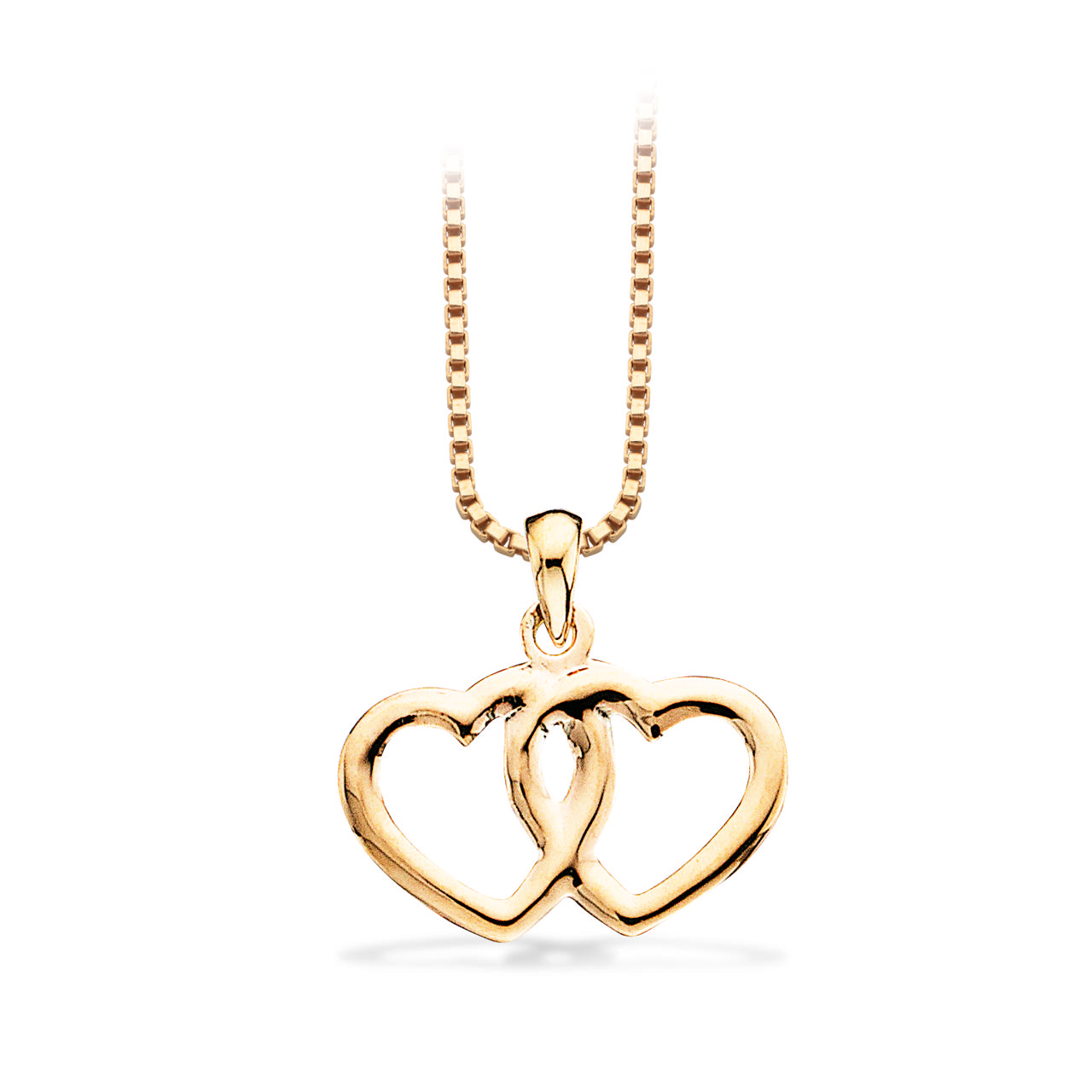 Pendant double heart 333 yell.