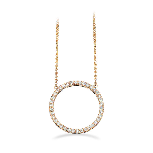 Dazzling cirkel vedhæng 0,34 H-W/SI med kæde 14 kt