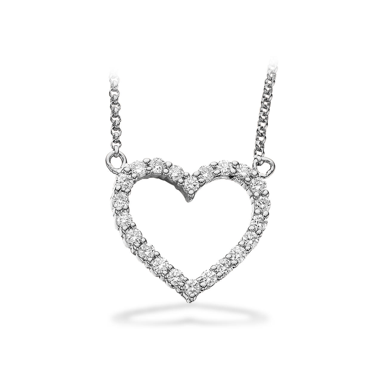 Dazzling Hjerte  0,25 H-W/SI 14 kt. m/ guldkæde