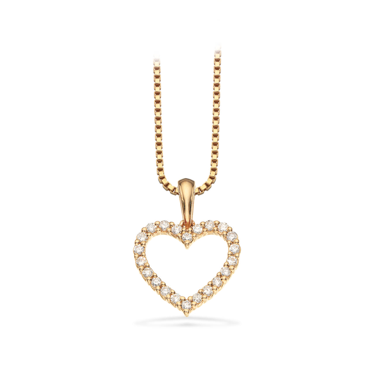 Pendant heart 0,15 H-W/SI 585 yell.