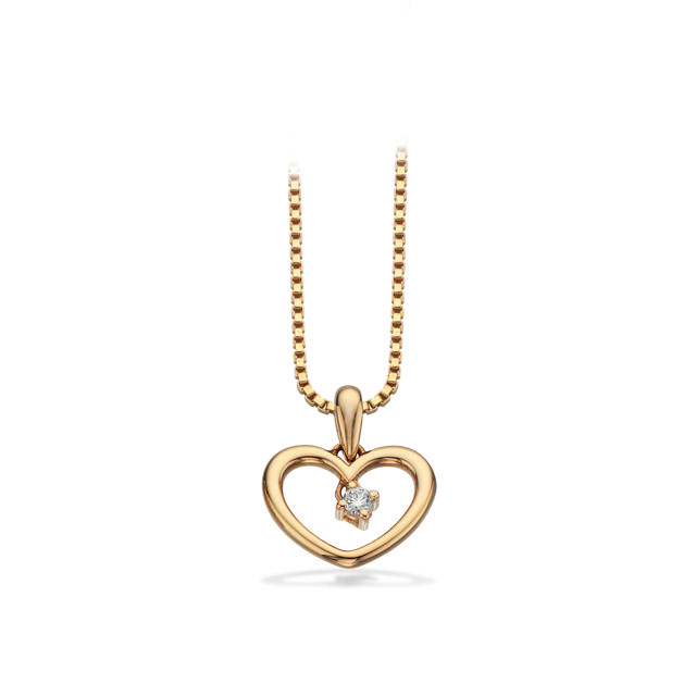 Pendant heart 0,03 H-W/SI 585 yell.