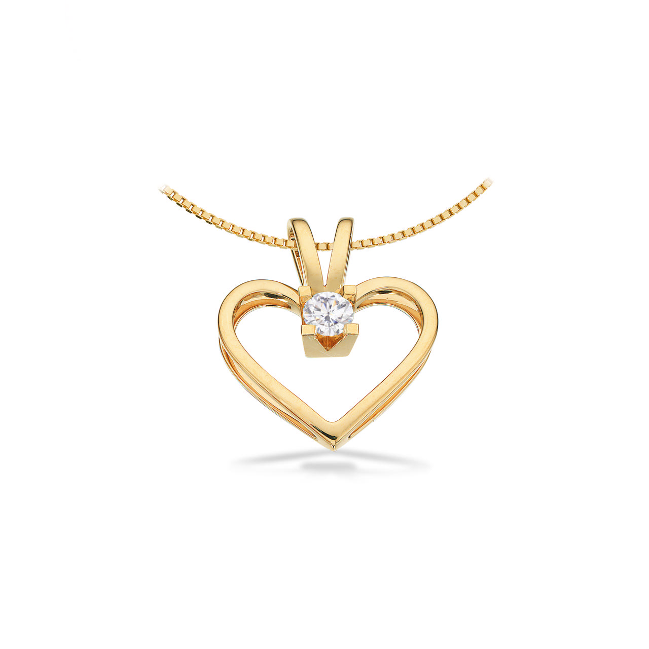 PENDANT HEART 585 0,30 W/SI YELLOW