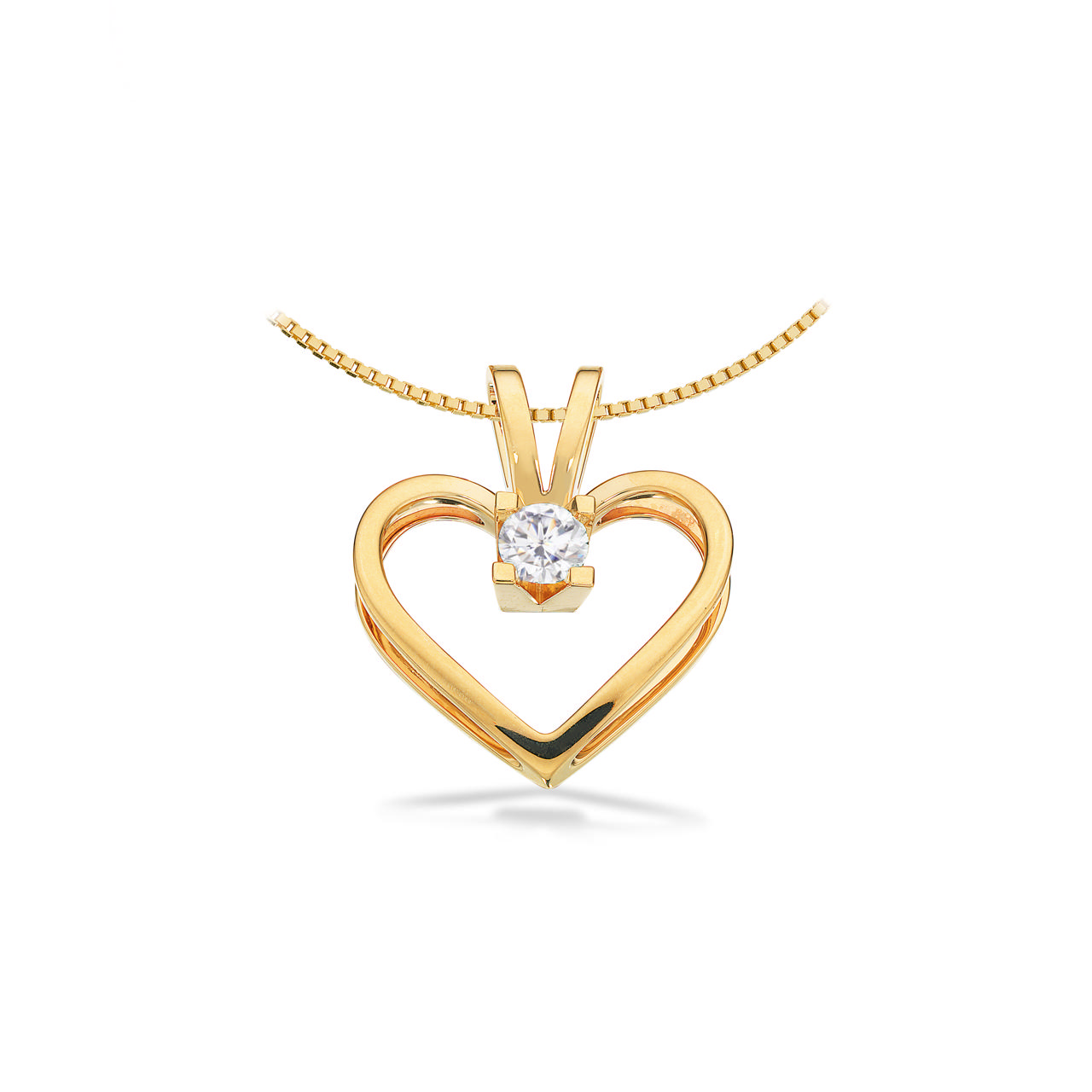  PENDANT HEART 0,35 W/SI 585 YELLOW