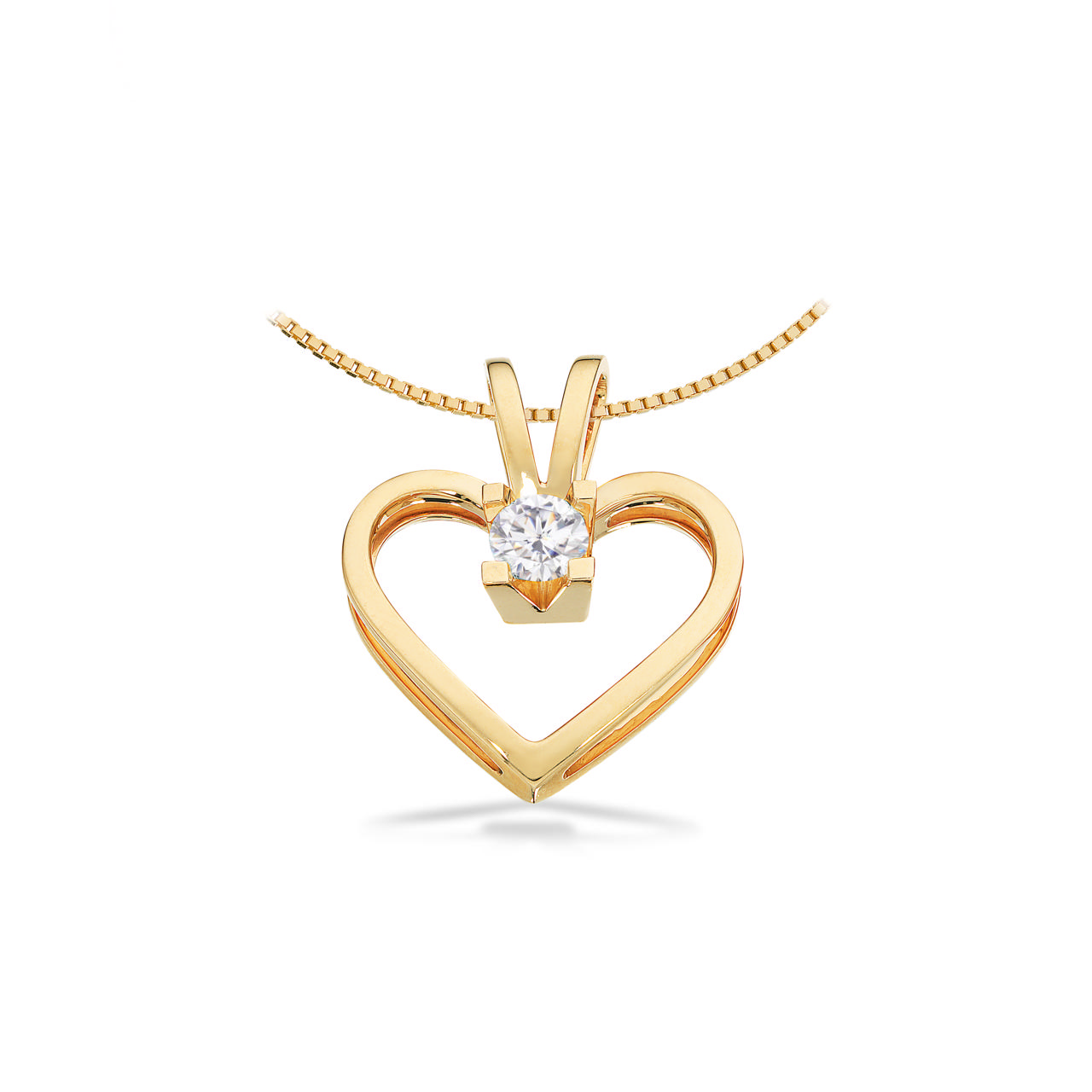 PENDANT HEART 585 0,40 W/SI YELLOW