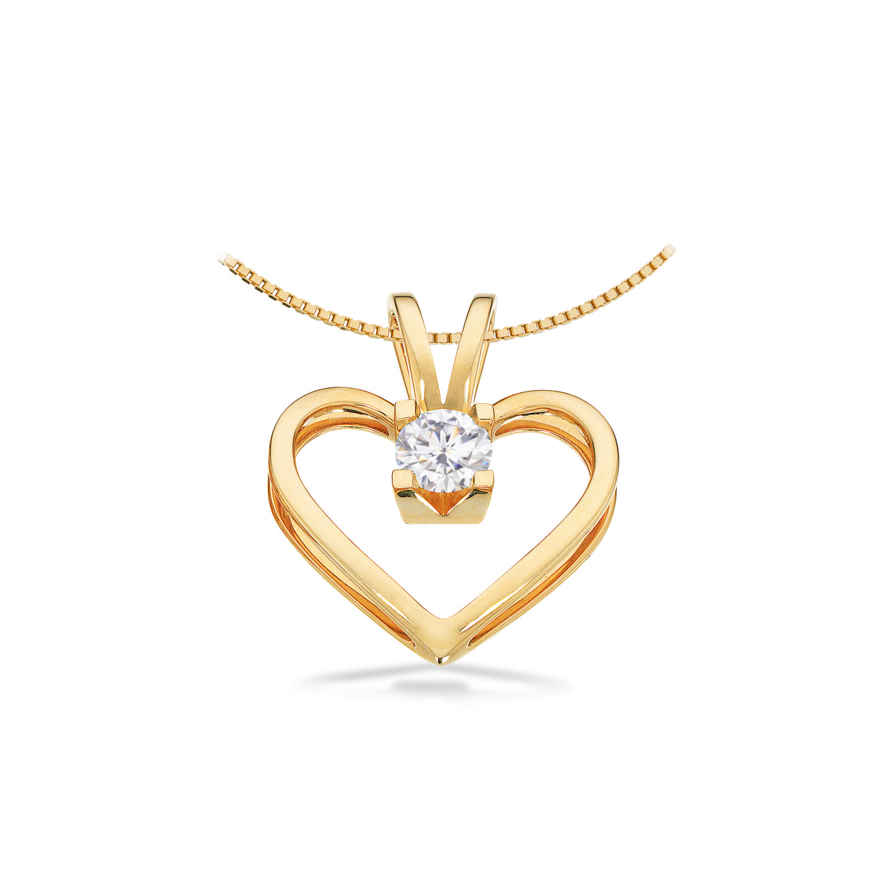 PENDANT HEART 585 0,50 W/SI YELLOW