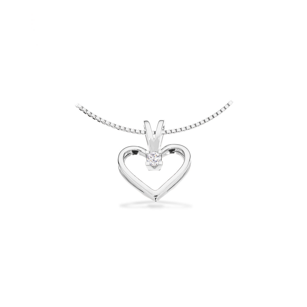 PENDANT HEART 585 0,05 W/SI WHITE