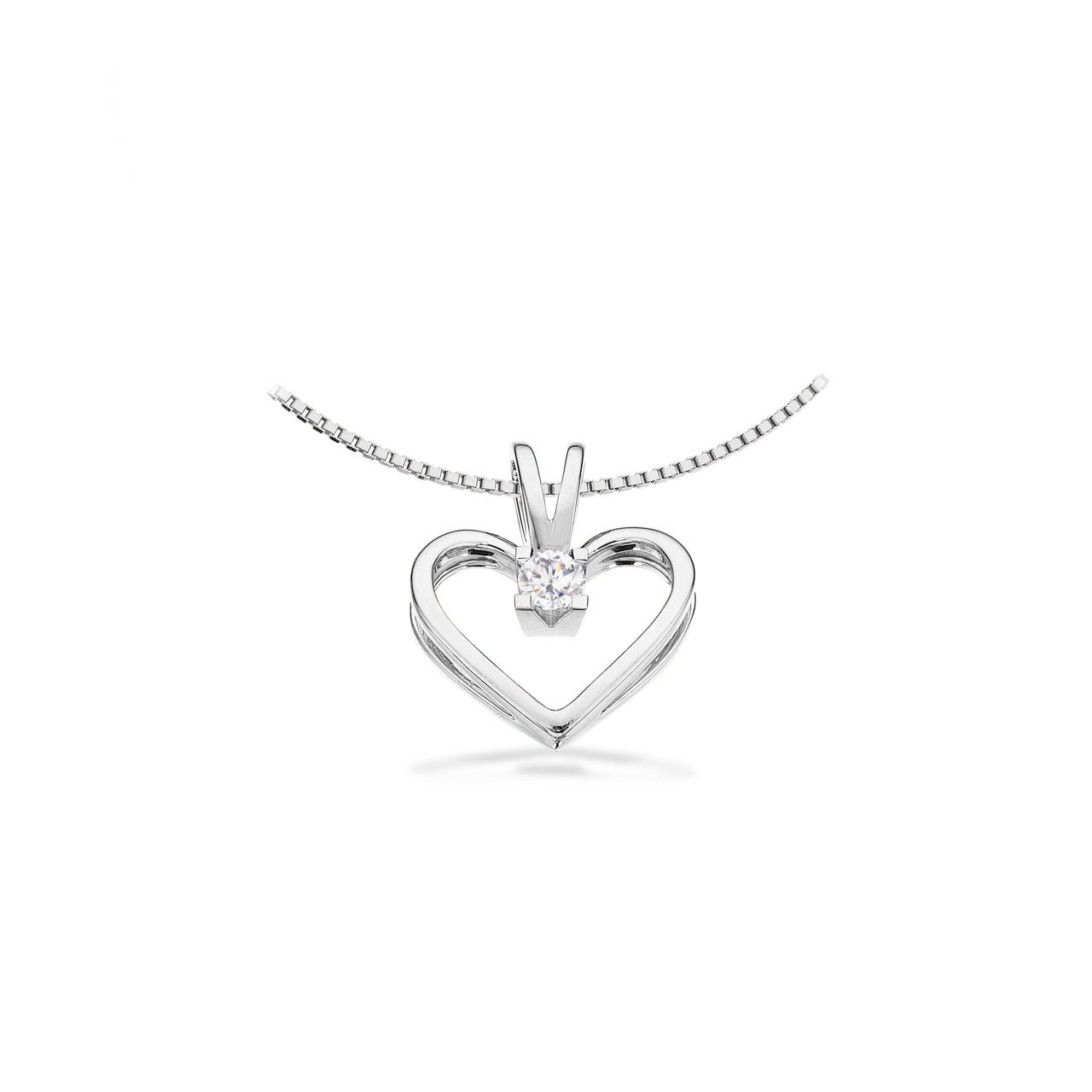 PENDANT HEART 585 0,10 W/SI WHITE