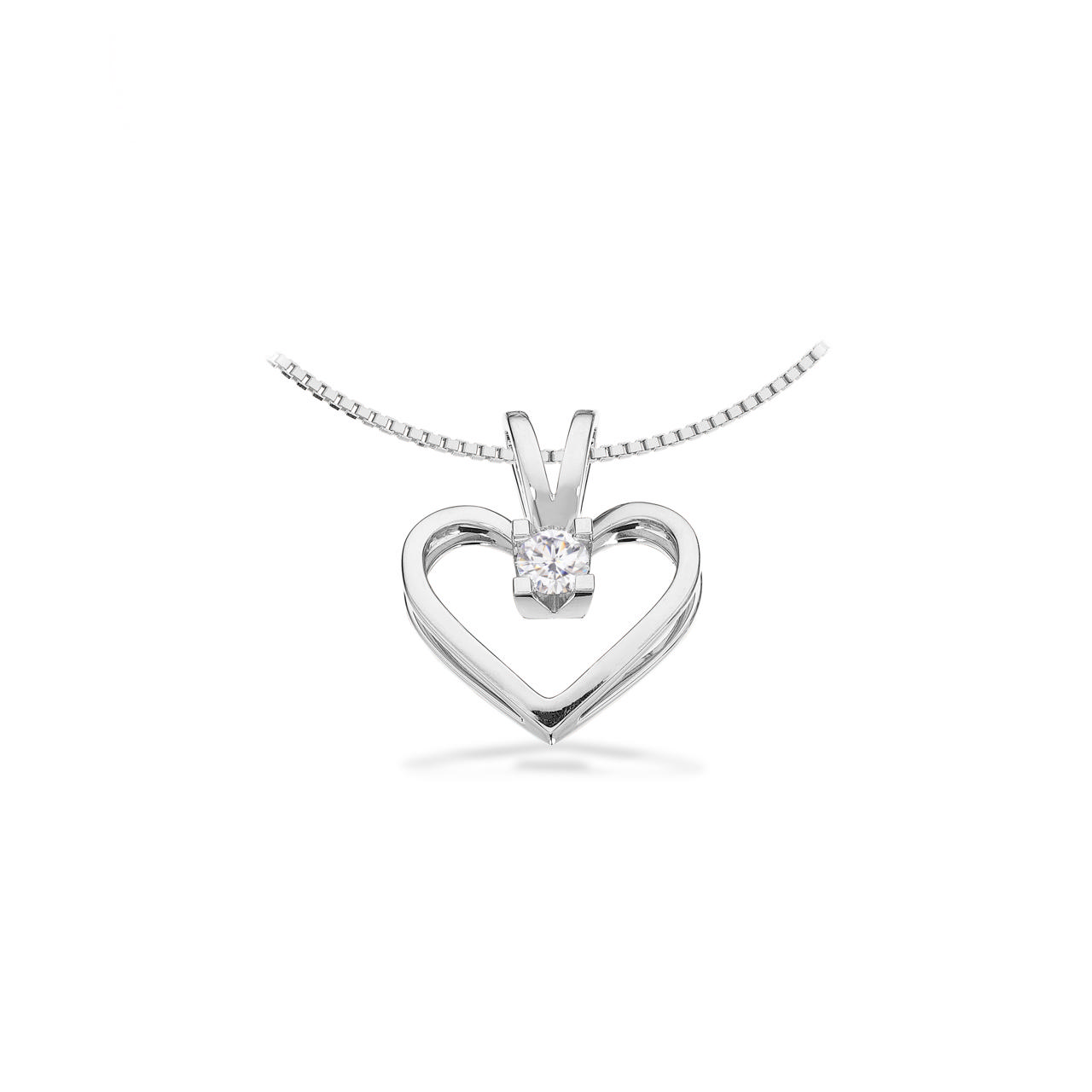 PENDANT HEART 585 0,15 W/SI WHITE