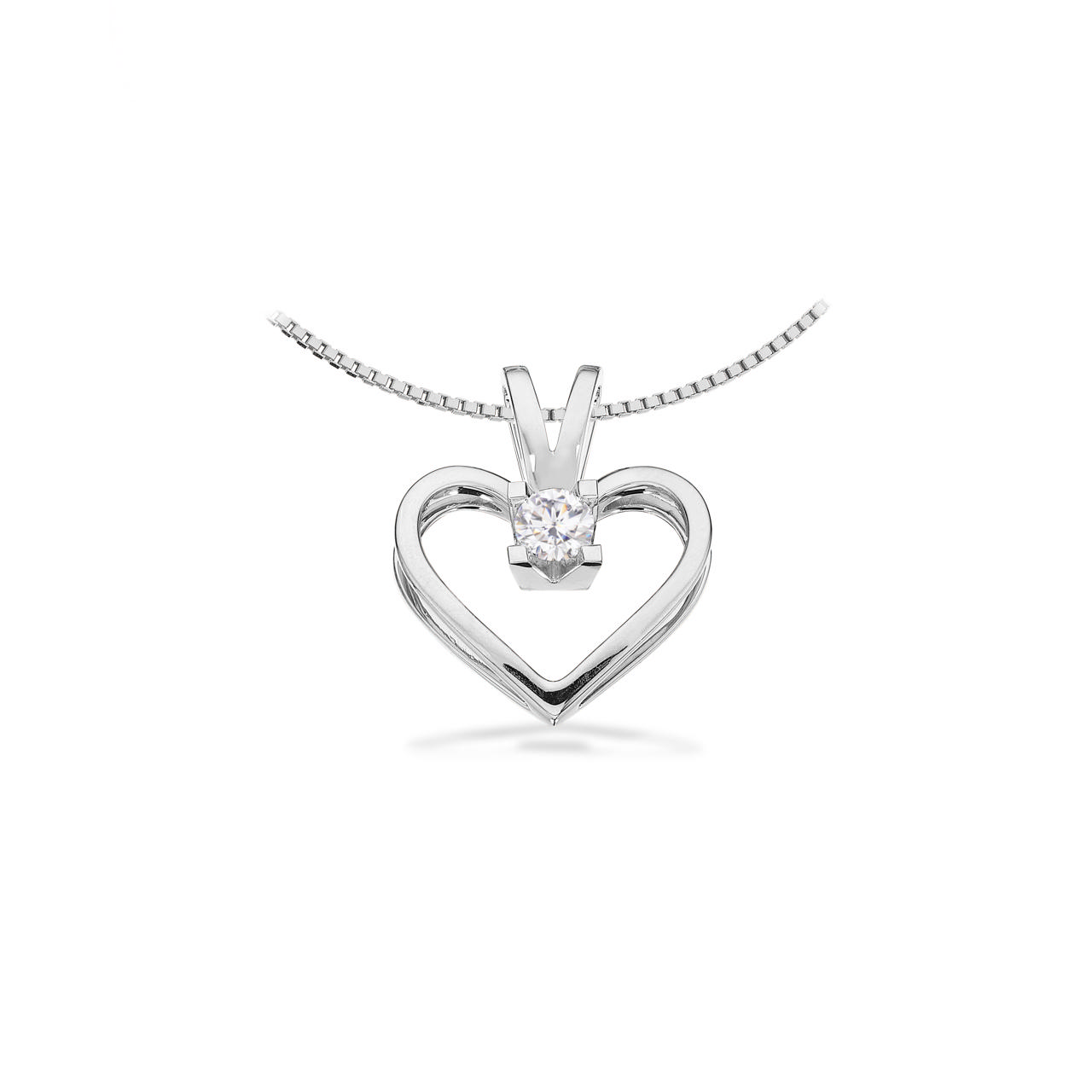 PENDANT HEART 585 0,20 W/SI WHITE