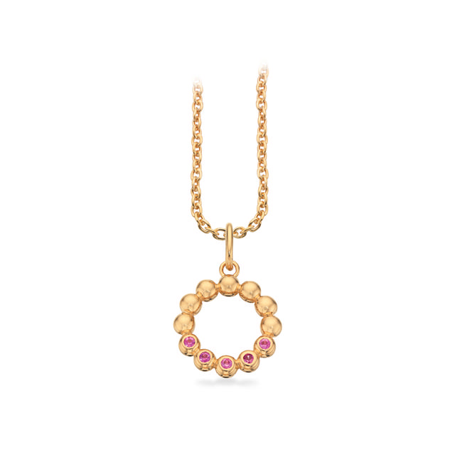 Pendant pink sapphire 585 yell.