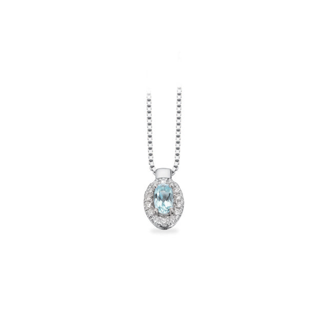 Pendant 0,07 H-W/SI aquamarine 585 white