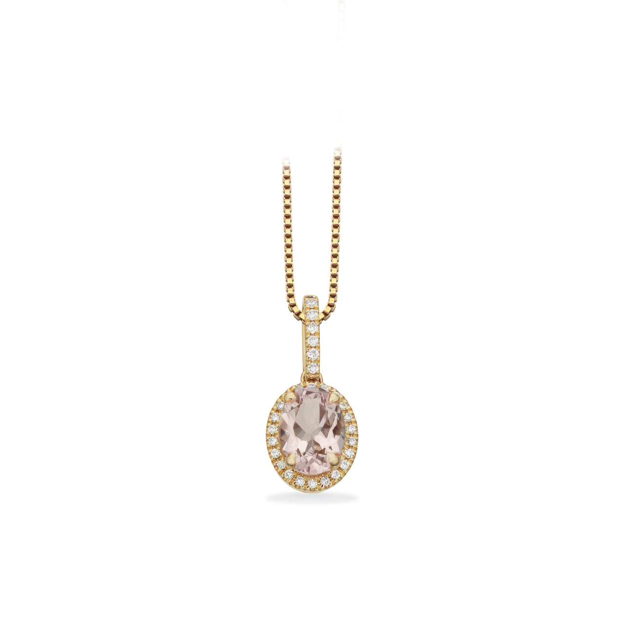 Pendant 0,11 H-W/SI morganite 585 yell.