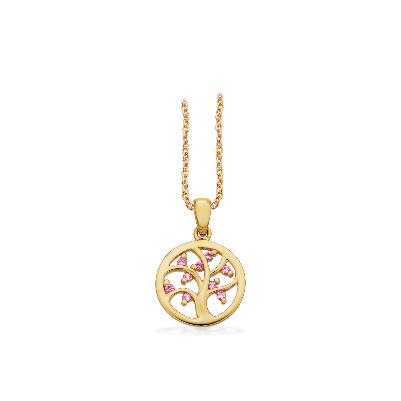 Pendant pink sapphire 585 yell.