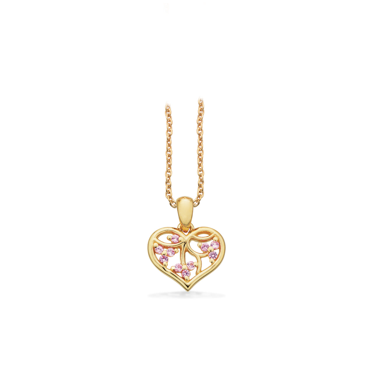 Pendant pink sapphire 585 yell.