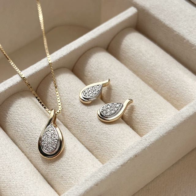 Vedhæng 0,10 H-W/SI rd/hv 14 kt. m/sølvkæde