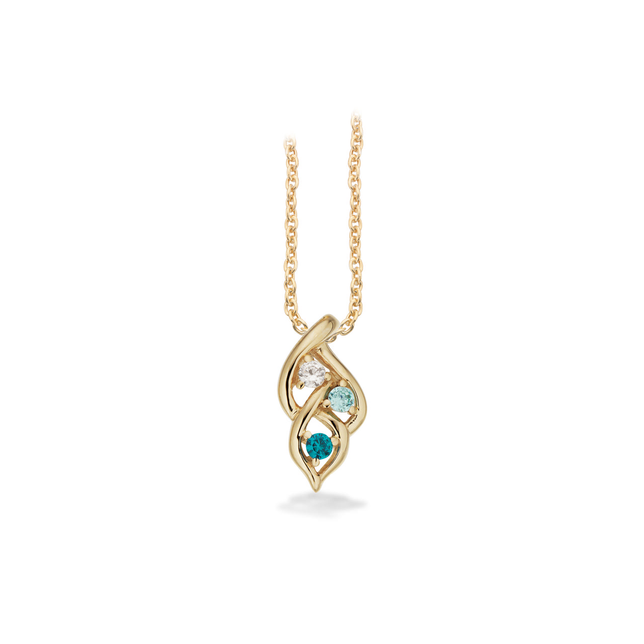 Vedhæng turkis/skye blue/hvid cubic zir 8 kt. m.k