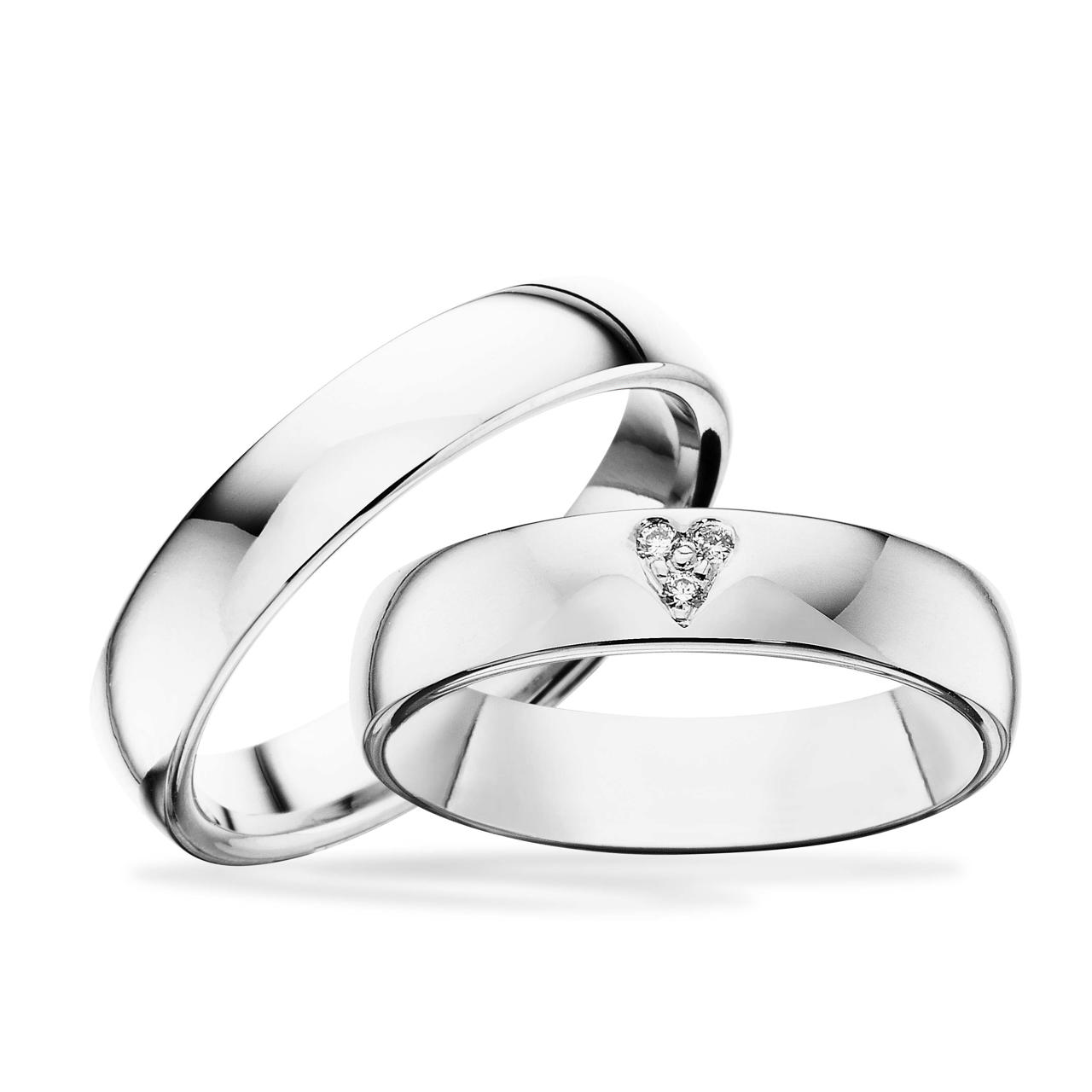 Hjerteringe 0,03 G-TW/SI hjerte sølv 