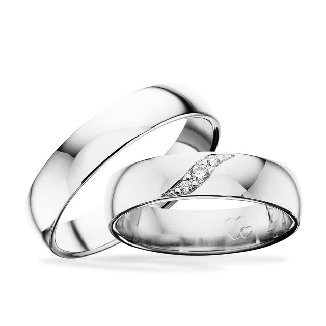 Hjerteringe 0,05 G-TW/SI diagonalt sølv