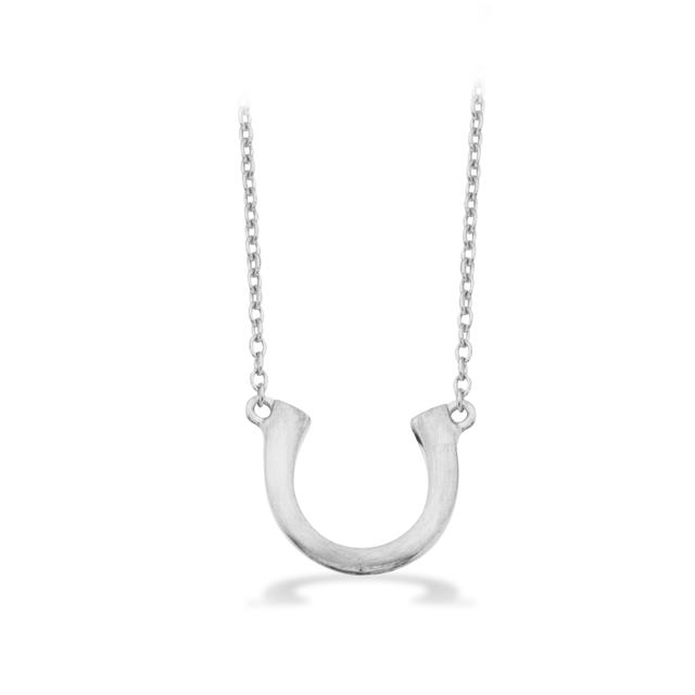 Vedhæng hestesko sølv m/kæde