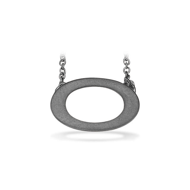 Vedhæng  m/kæde sølv sort rh.