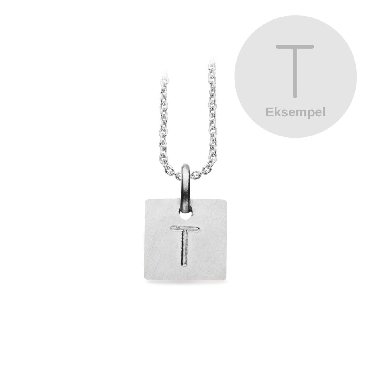 #TagMe firkant T 8 mm sølv m/kæde
