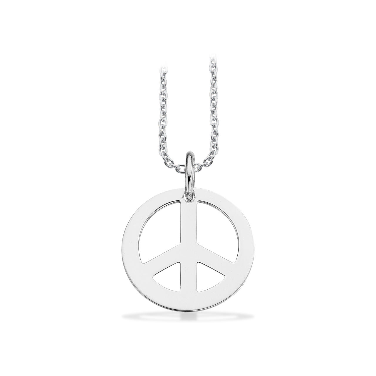Vedhæng peace sølv m/kæde
