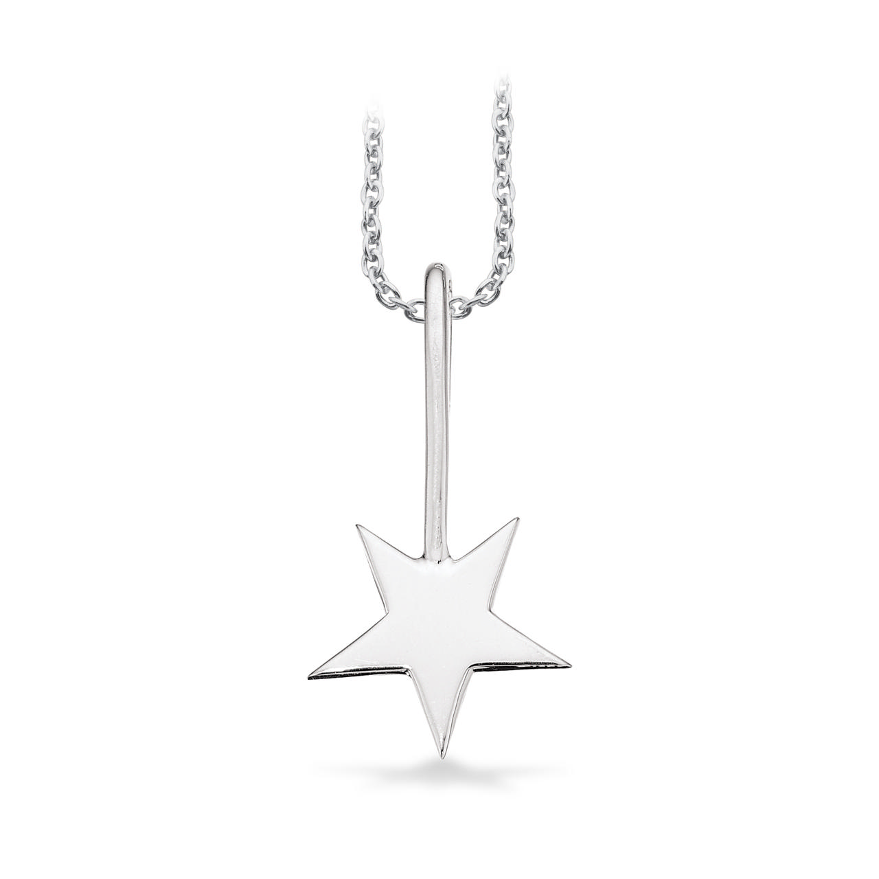 Vedhæng stjerne sølv rh. m/kæde