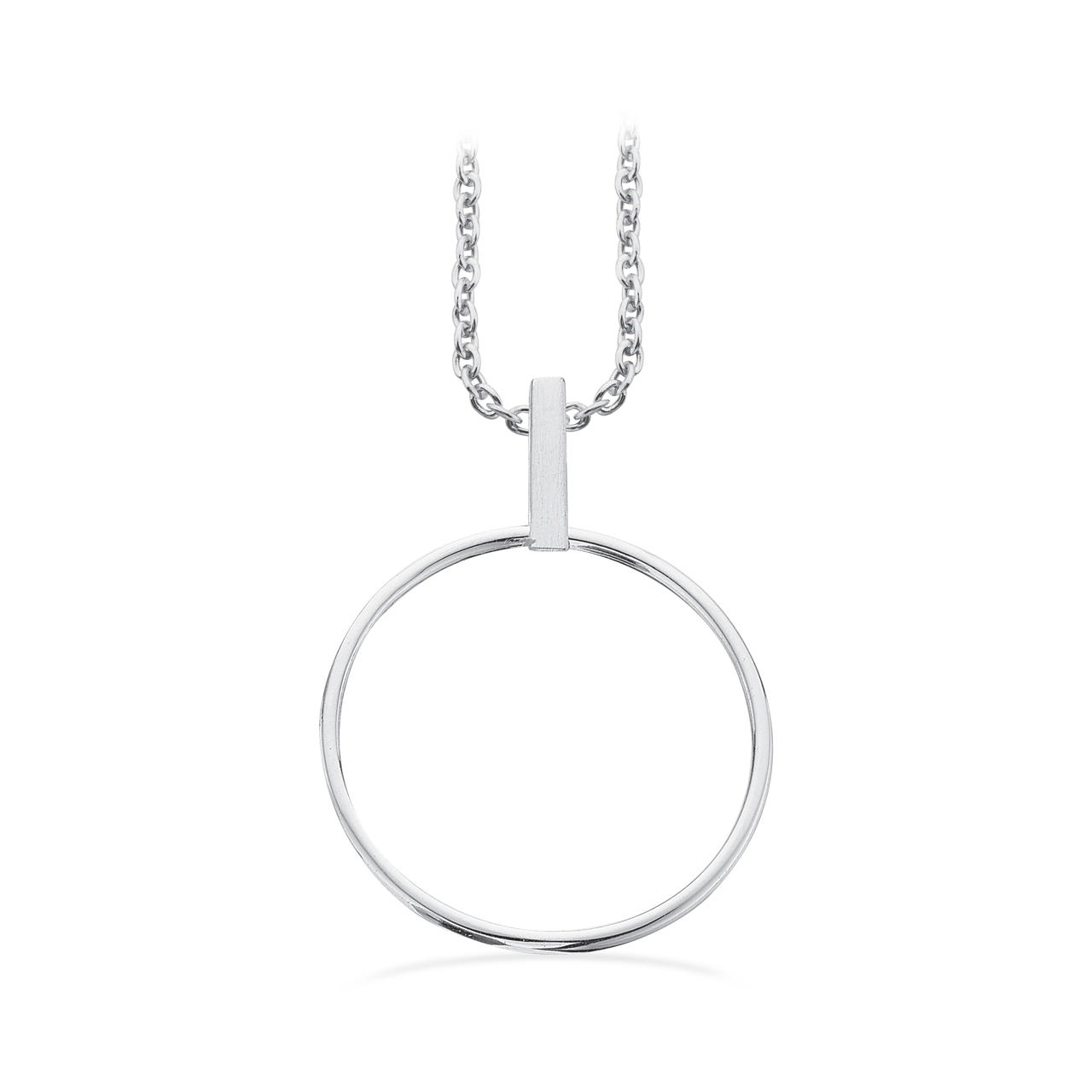 Vedhæng cirkel sølv m/kæde