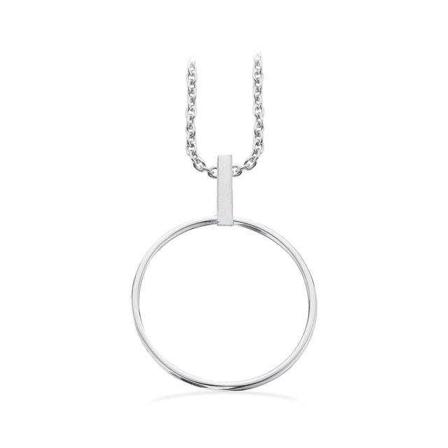 Vedhæng cirkel sølv m/kæde