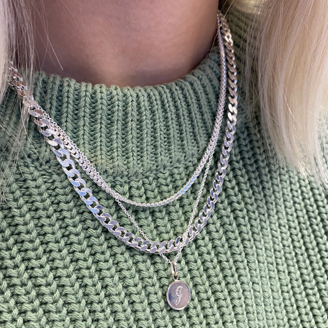 #TagMe Romantic J 10 mm. rund blank sølv m/kæde