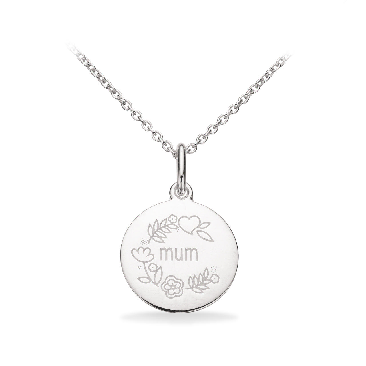 Vedhæng Mum rund sølv m/kæde