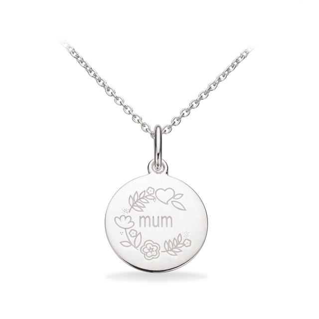 Vedhæng Mum rund sølv m/kæde