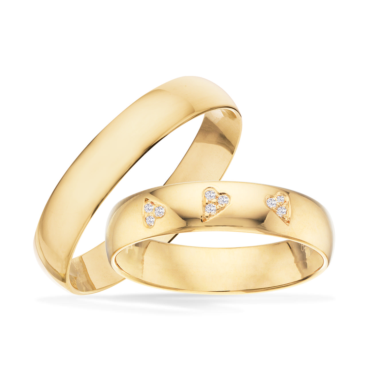 Hjerteringe triplehjerter  0,045 H-W/SI 8 kt.