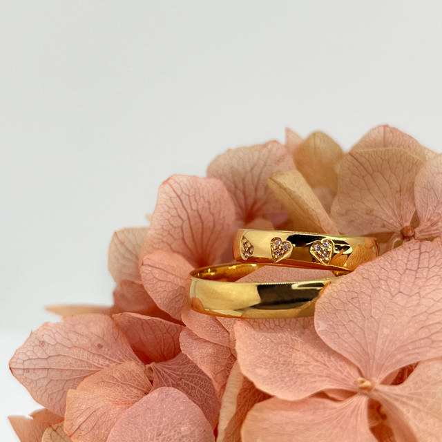 Hjerteringe triplehjerter  0,045 H-W/SI 8 kt.