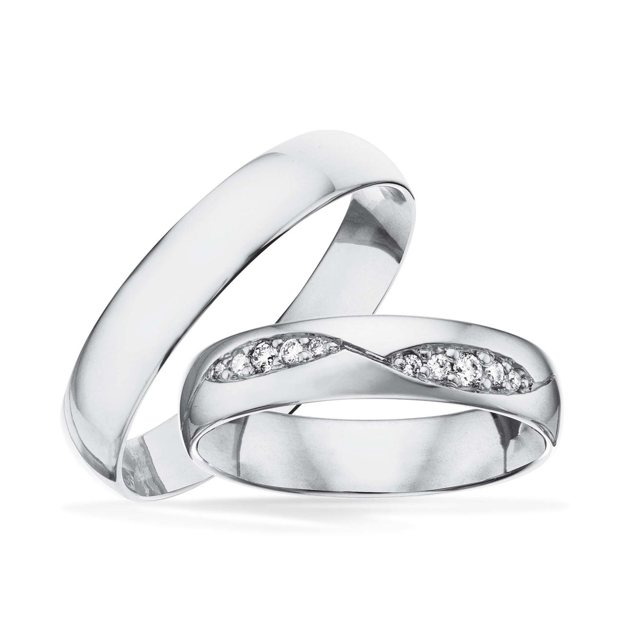 Hjerteringe elipseduet 0,10 H-W/SI sølv