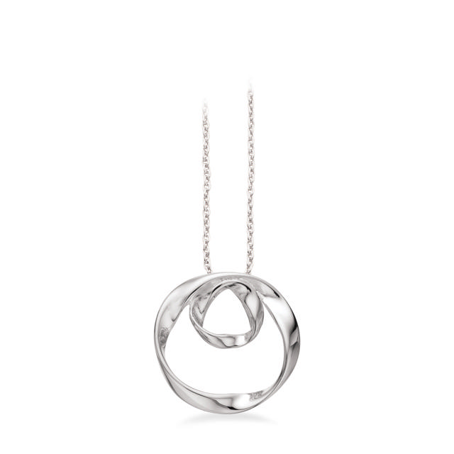 Vedhæng cirkler sølv m/kæde