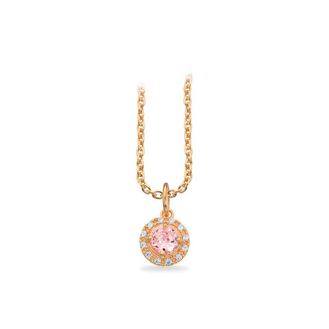 Pendant rose/white zir. 925 goldplated