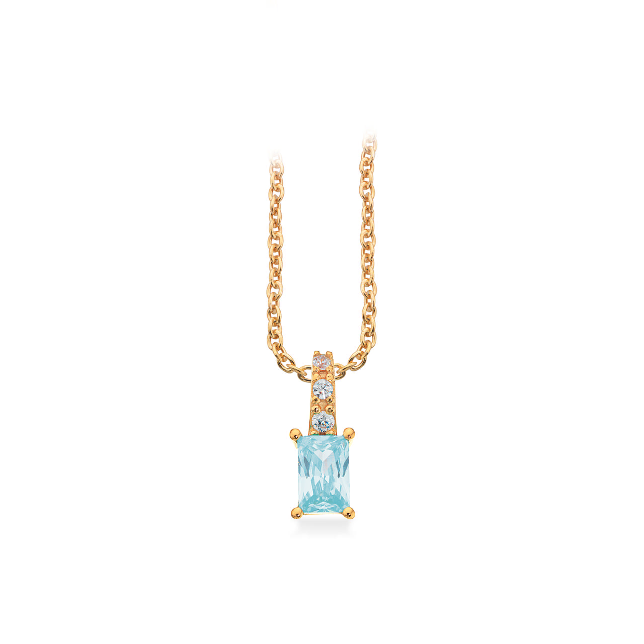 Pendant light blue zir. 925 goldplated