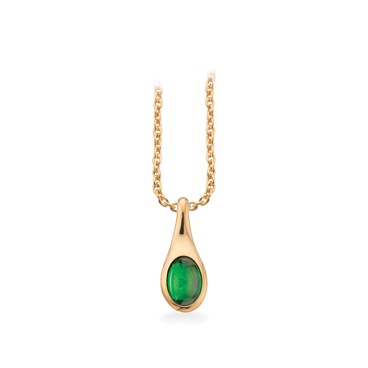 Pendant green zir. 925 goldplated