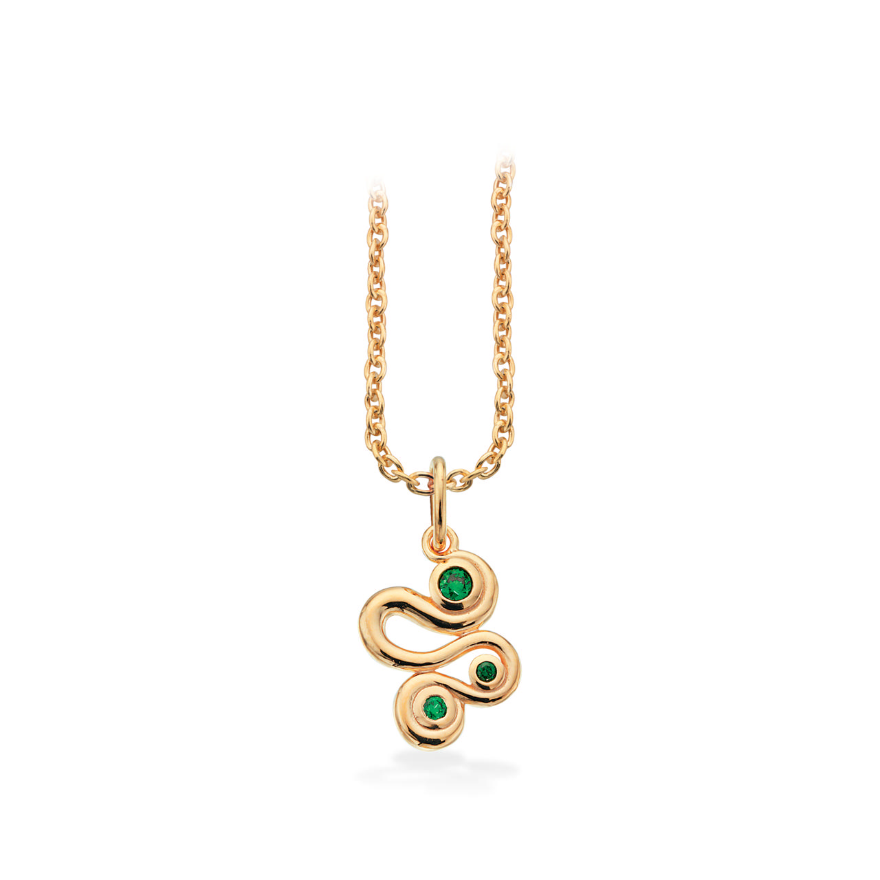 Pendant green zir. 925 goldplated