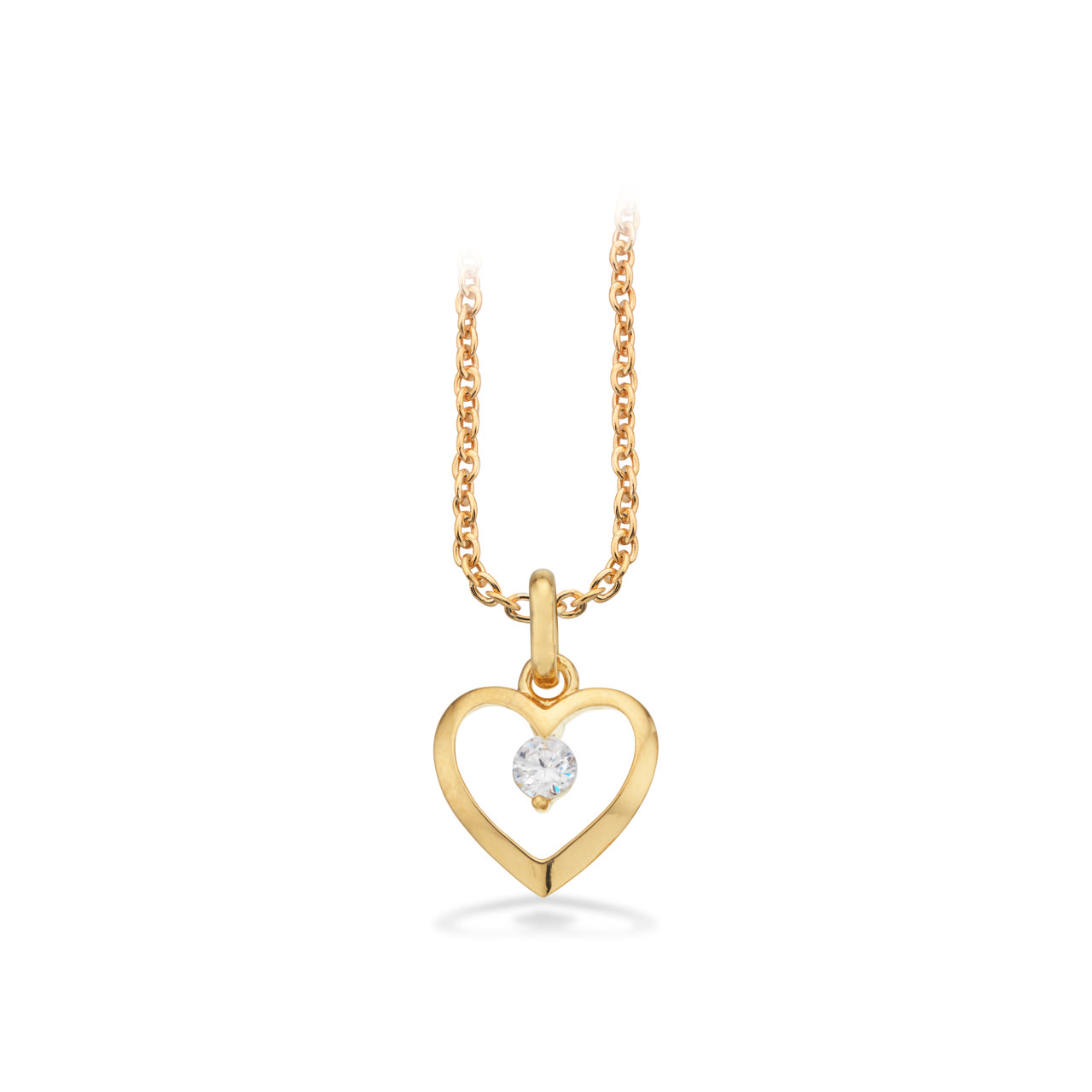 Pendant heart zir. 925 goldplated
