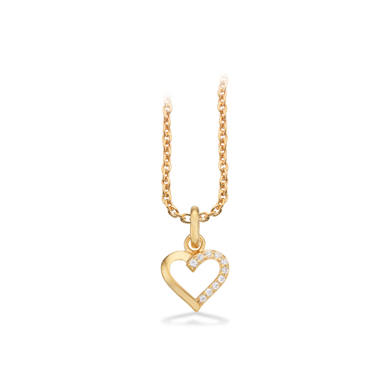 Pendant heart zir. 925 goldplated