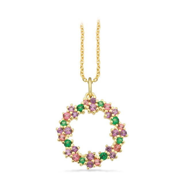 SoHo vedhæng multicolor cubic zir. sølv fg m/kæde